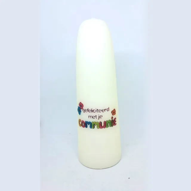 Kaarserij kaars - communie - gefeliciteerd - met - je - communie - 200x70mm - gelegenheidskaars - geloofskaars - communiekaars - kaarserij wit