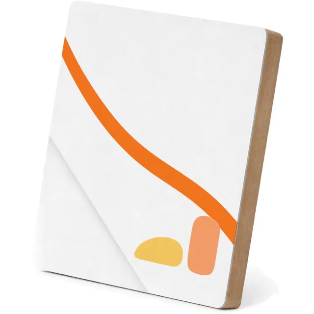 Mr Cadeautjes MDF staande fotolijst 15,2 x 15,2 - design Rustige minimalistische sportmotivatiecover met grote curve | cadeau Wit
