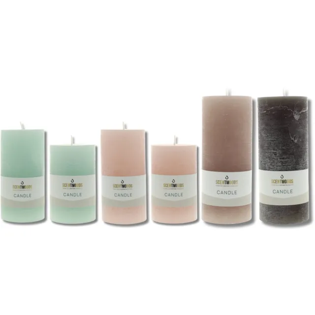 Scentmoods Rustieke Kaars Set Arctic Night – Donkere, Sfeervolle Stompkaars en Dinerkaars