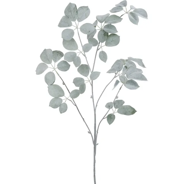 J-Line decoratie Tak Schefflera Gevlokt - kunststof - groen - 6 stuks
