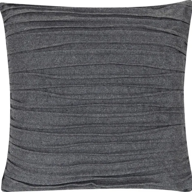 Linen & More Malmo Anthracite Grijs Kussen | 45 X 45 | Sierkussen Voor Woonkamer Of Slaapkamer