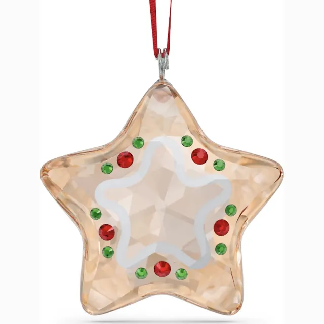 Swarovski Ornament Ster 5627610 | Swarovski beeldjes voor decoratie, kerstboom en cadeau | Holiday Cheers stijl, meerkleurig kristal ornament bruin