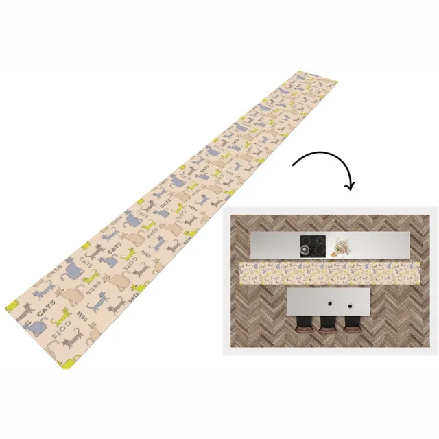 KitchenYeah Keukenloper - Keukenmat - Patronen - Kat - Quote - Keuken vloerkleed Multicolor