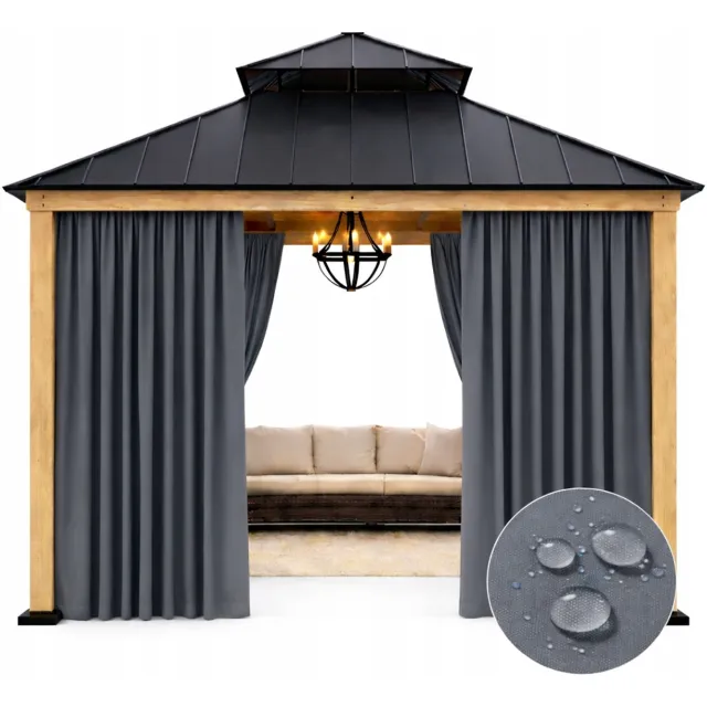 NOW-ART Waterdichte Tuindoek Gordijn 155x260cm voor Pergola, Lichtgrijs