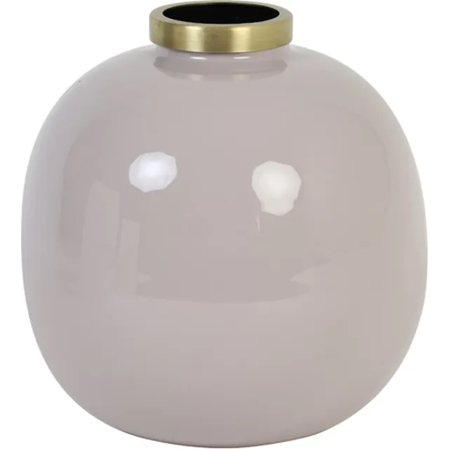 Light & Living Light&living Vaas deco Ø22x22 cm CHOW licht grijs-antiek brons