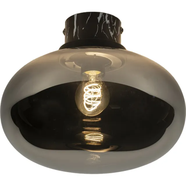 Lumidora Plafondlamp 74729 - Plafonniere - LORENA - E27 - Zwart - Grijs - Metaal - Badkamerlamp - IP44 - ⌀ 32 cm