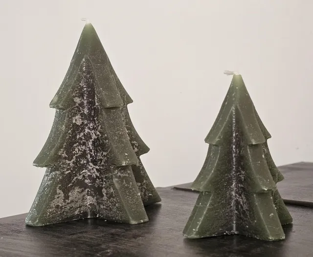 Wonders at Home Official Kerstboom Kaars Donker Groen - 6x8cm - Christmas Candle - Kerst - Kerstmis - Kaarsen - Kerst Decoratie - Winter - Winter Wonderland Donkergroen