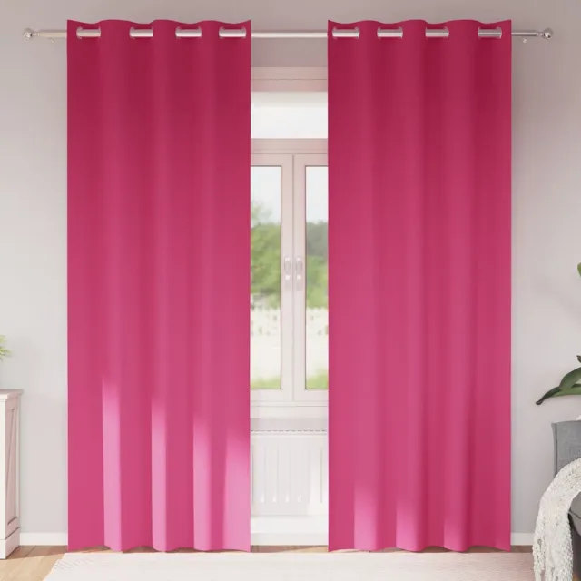 vidaXL Zwart-out Gordijnen met Ringen 2 st Felroze 245 x 140 cm