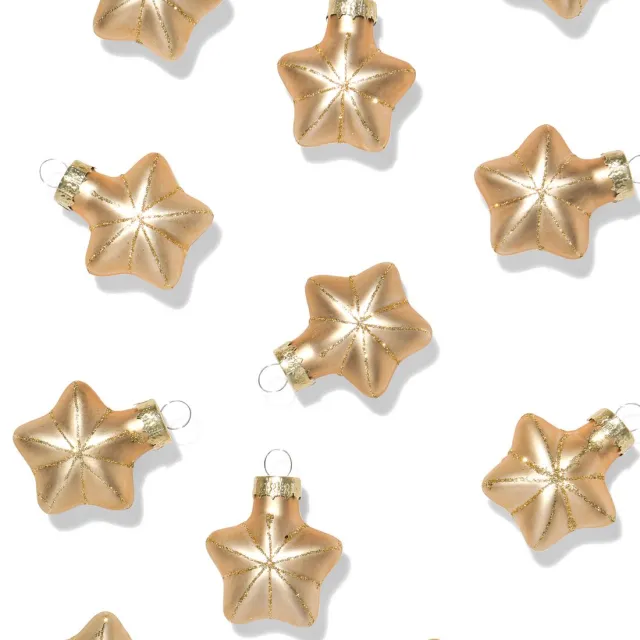 HEMA Kerstballen glas sterren goud - 12 stuks (goud)