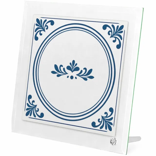 Mr Cadeautjes Glasframe 20 x 20 - design Een klassieke, symmetrische quote-tegel met een andere nucht | cadeau Wit