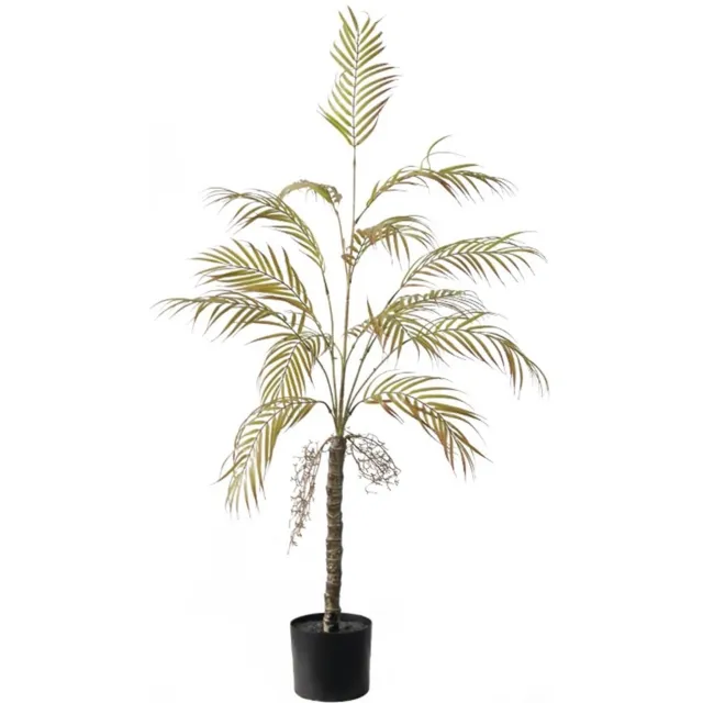 Danky Kunstpalm met Pot 120 cm - Levensechte Kunstplant Binnen - Onderhoudsvrij met Buigbare Takken - Tropische Woondecoratie Rood