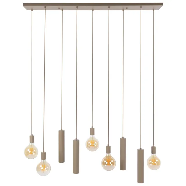 Nest of Nora Hanglamp Velja 5+4-lichts - Cilindervormige pendels - Beige