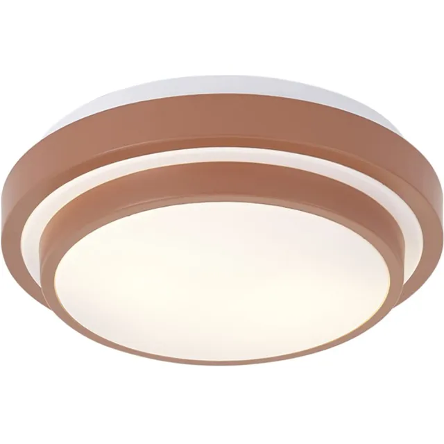 QAZQA moderne plafondlamp, plafonniere - Walden - bruin, rond, 2-lichts, 34cm, ideale badkamerlamp lamp