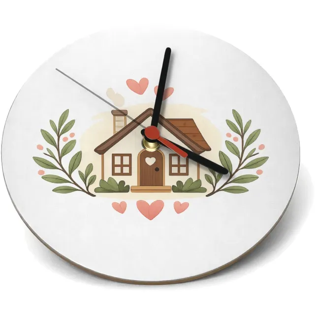 Mr Cadeautjes Klok rond Ø 19 - design Gezellige keukenposter met liefdevolle huiselijke boodschap | cadeau Wit