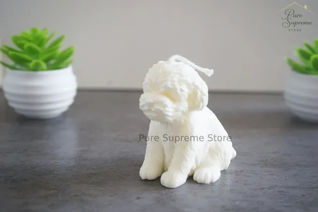 Pure Supreme Store Decoratie kaars Hondje wit | Handgemaakt