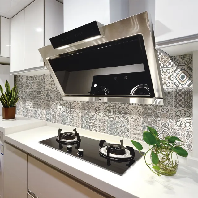 Ambiance Sticker Tegelstickers voor de muur in keuken en badkamer - 24 cementtegelstickers, Azulejos Amador-stijl - 24 stickers, 20x20 cm Multi color