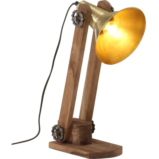 vidaXL Bureaulamp 25 W E27 23x13x52 cm antiek messing Bruin
