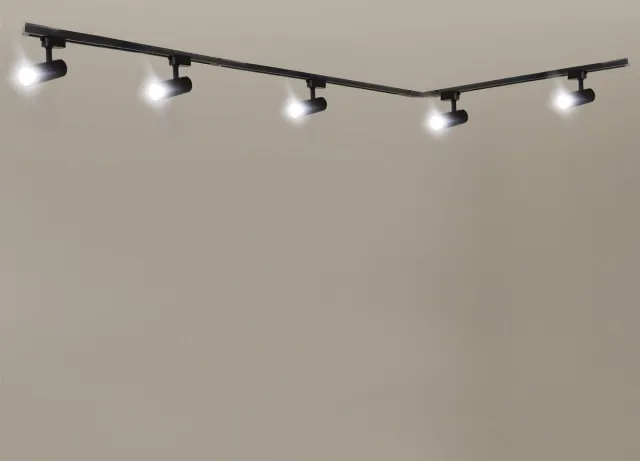 Rilimo Railverlichting - Railsysteem Plafondverlichting - GU10 Spots Ronde Spots - Dimbaar Sfeervol Zwart 5 Spots 3 Meter Links/ Rechts