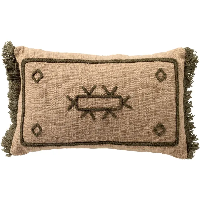 Dutch Decor CIRO - sierkussen 30x50 cm - etnisch dessin - Mayfly - groen - Inclusief binnenkussen - Luxe kussens voor woonkamer & bank