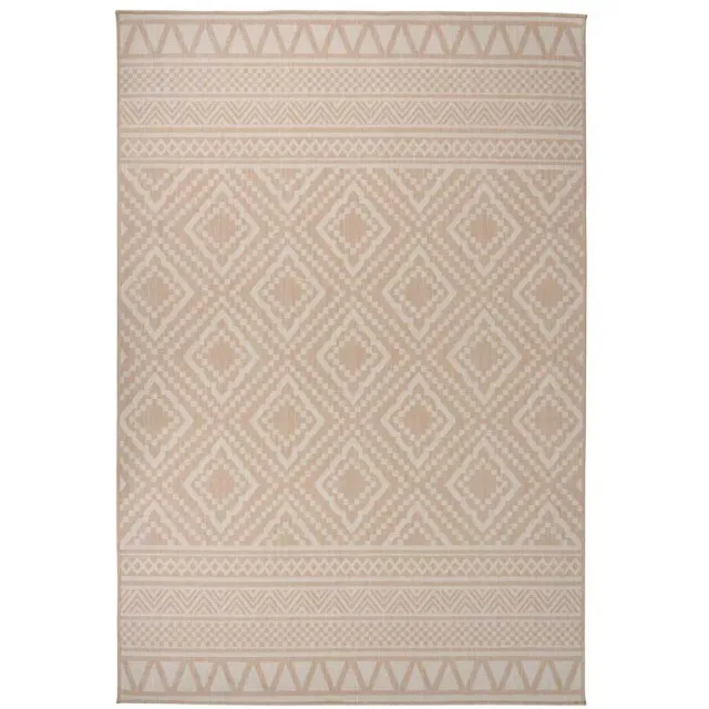 vidaXL Buitenkleed met patroon platgeweven 160x230 cm bruin
