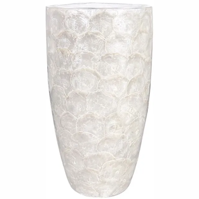 Deco-Trendz Luxe Schelpenvaas - wit - Elegant Design - 60cm