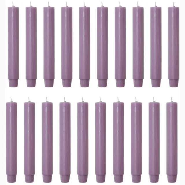 Rustik Lys chique mooie dinerkaarsen pak van 20 stuks 2.6 x 18 cm in de kleur Antiek Paars