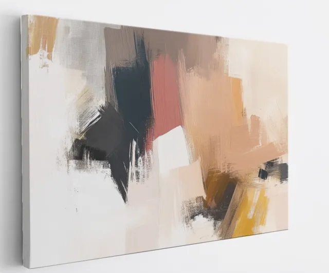 Saammp Canvas Schilderij - Dynamisch Abstract kunstwerk - 40x30 - Foto op canvas - Wanddecoratie - Muurdecoratie Woonkamer - Slaapkamer decoratie - Canvas Print Multicolor