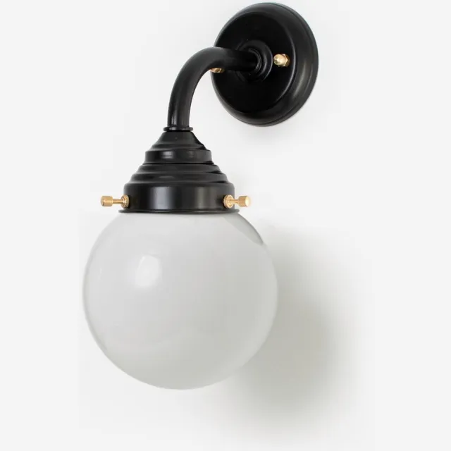 Coloured by Art Buitenlamp - Wandlamp Bol Ø 15 cm Curve Zwart - Art Deco Trade