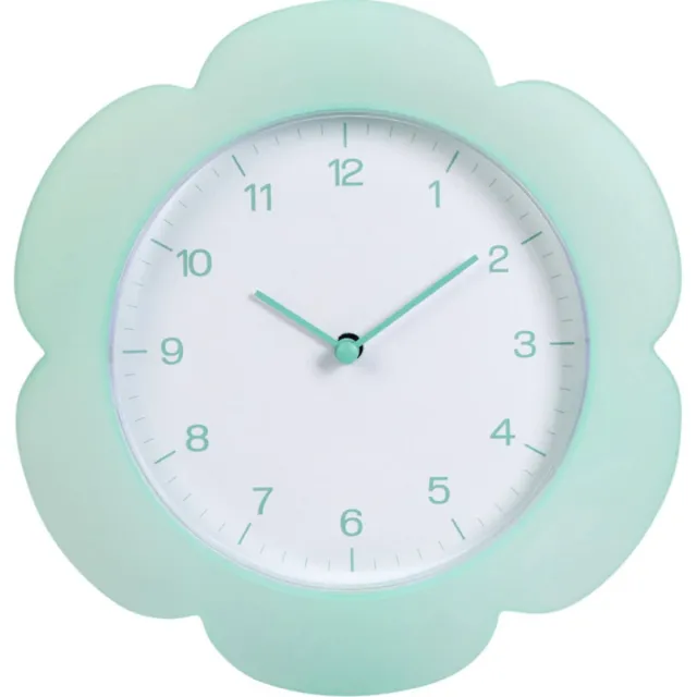 Home & Styling Klok - Bloemenwandklok - Ø23cm - Groen