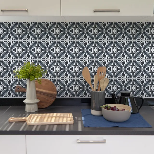 Ambiance Sticker Zelfklevende tegelmuurstickers voor keuken en badkamer - 9 Reinaldo Azulejo tegelstickers - 9 stickers 20x20cm Multi color