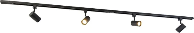 QAZQA jeana - Moderne Spot railsysteem verlichting, railverlichting geschikt voor led - 4 lichts - L 194 cm - Zwart - Woonkamer | Slaapkamer | Keuken