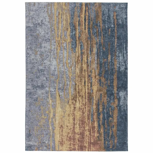 Dutch XXL Laagpolig Vloerkleed | Tapijt | Blaze | Abstract | Beige/Blauw Beige / Blauw