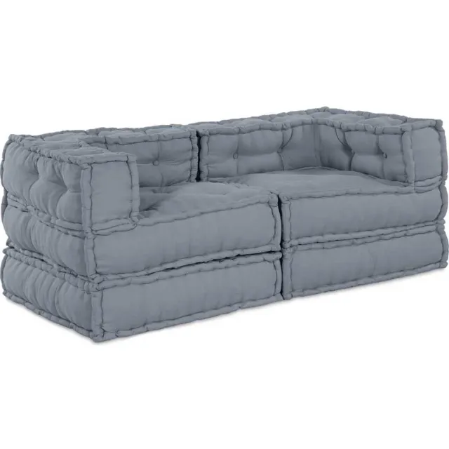 vidaXL Modulair Sofabet 2 st Stof Grijs 140 x 70 x 56 cm
