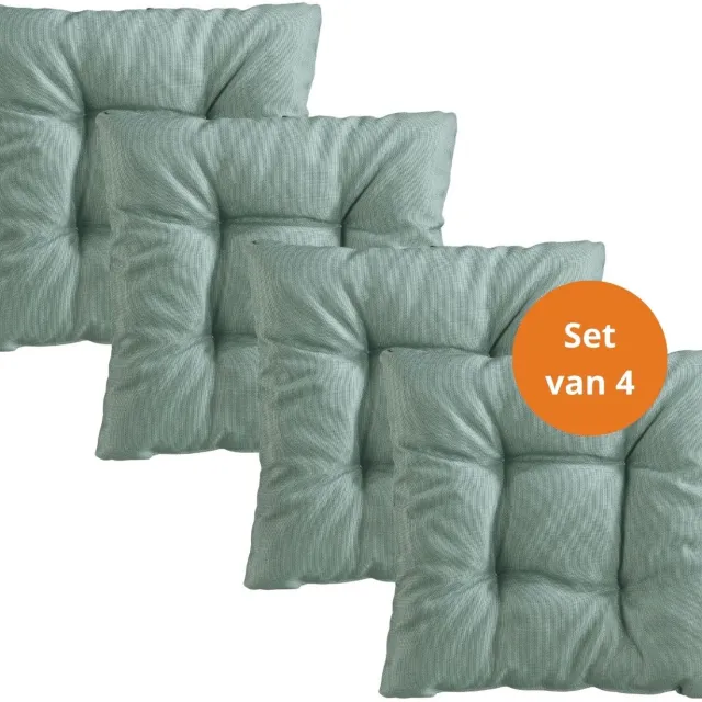 Sleepling stoelkussen, 38 x 38 cm, set van 4, zachte bekledingsstof, zitkussen in turquoise