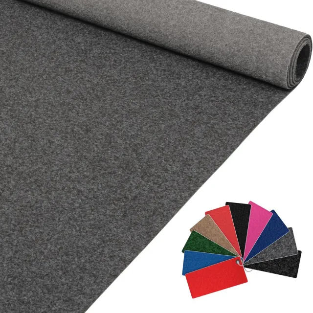 ANRO Eventtapijt Grijs 200x140cm – Beurstapijt Loper Messeloper Bruiloftsloper Antislip Op Maat