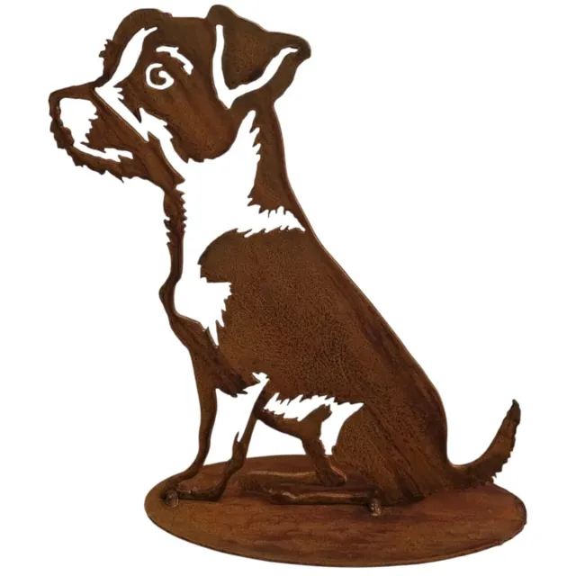 Dream-Garden Tuinbeeld – Max de Ruwharige Jack Russell – B22 x H28 cm Roest bruin