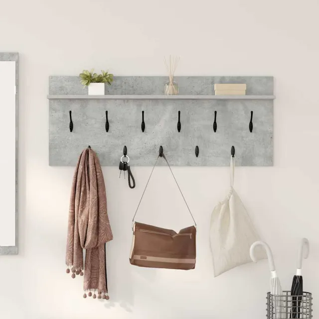 vidaXL Wandgemonteerde kapstok Beton Grijs 100 x 40 x 12 cm