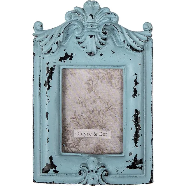 Clayre & Eef Fotolijst 5x8 cm Blauw Kunststof Rechthoek Fotokader