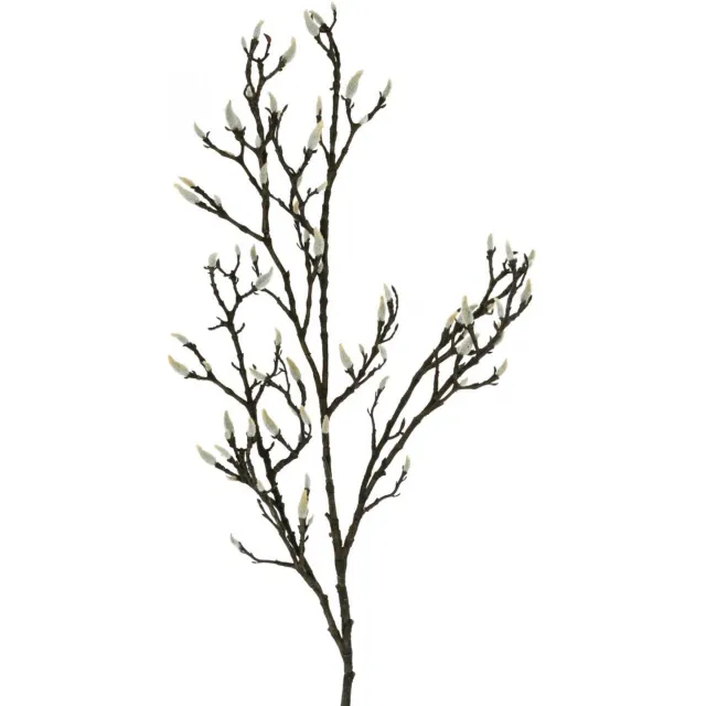 Viana Magnolia Kunsttak Lente Decoratie Tak met Knoppen Bruin Wit L135cm