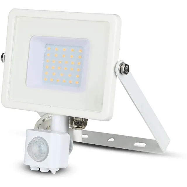 V-TAC VT-30-S-W LED Draaibare Schijnwerper - Samsung - PIR Sensor - IP65 Waterdicht - Wit - 30W - 2400 Lumen - 6400K