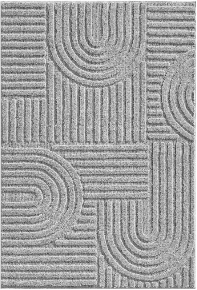 Dutch XXL Japandi Vloerkleed | Tapijt | Art | Geometrisch | Zilver | 200x290 cm