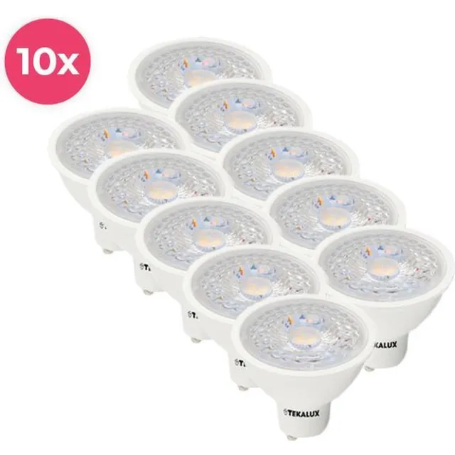 Olucia 10-pack witte GU10 LED spot Antonie, 3 Watt, 2700K - Vorm: Rond