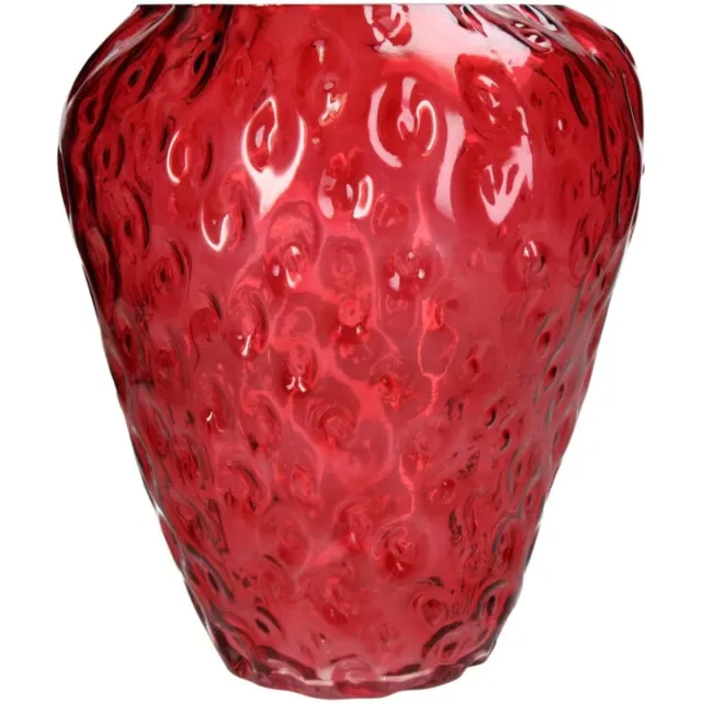 Kersten Vaas Strawberry Glass Red/Vaas Aardbei Glas Rood
