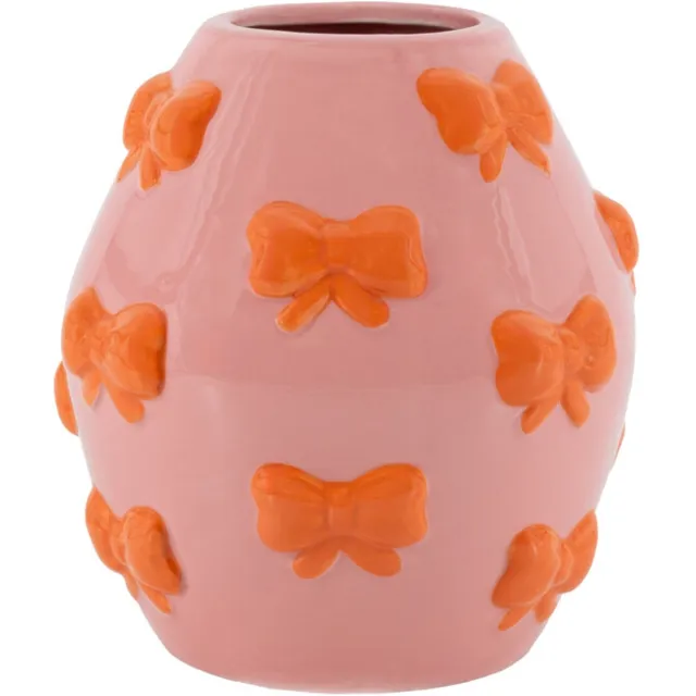 homebound by ky Aardewerk vaas 'Sweet bows' | bloemenvaas Roze