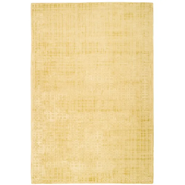 Padiro stijlvol laagpolig vloerkleed 120 x 170 cm - oker / geel - modern effen ontwerp - voor vloerverwarming - van viscose en katoen