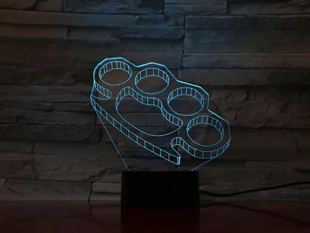 MC Living 3D Led Lamp Met Gravering - RGB 7 Kleuren - Boksbeugel