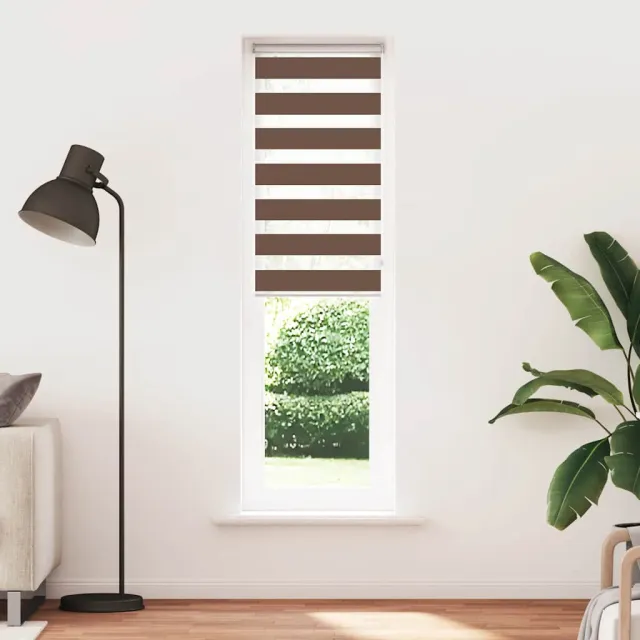 vidaXL Zebra rolgordijn 60x200 cm stofbreedte 55,9 cm polyester bruin