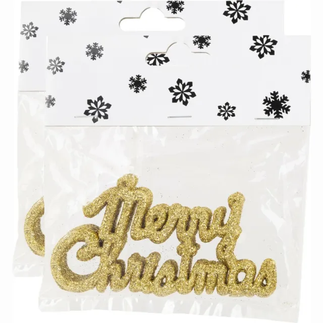Cosy&Trendy Cosy @ Home Merry Christmas 12x kunststof kersthangers - goud - 10 cm - kerstboomversiering - feestelijk Goudkleurig