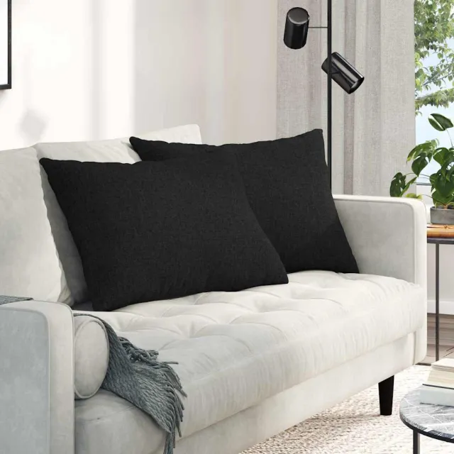 vidaXL Sofa Kussens 2 st Stof Zwart 70 x 50 cm