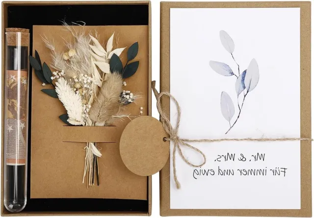 Cosensi Feestkaartdozen met gedroogde bloemen en reageerbuizen - Bruiloft geschenkdoos met uitnodiging